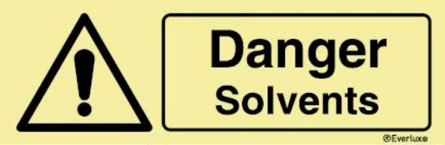 Warning signs, symbol with compl. Text, white viny